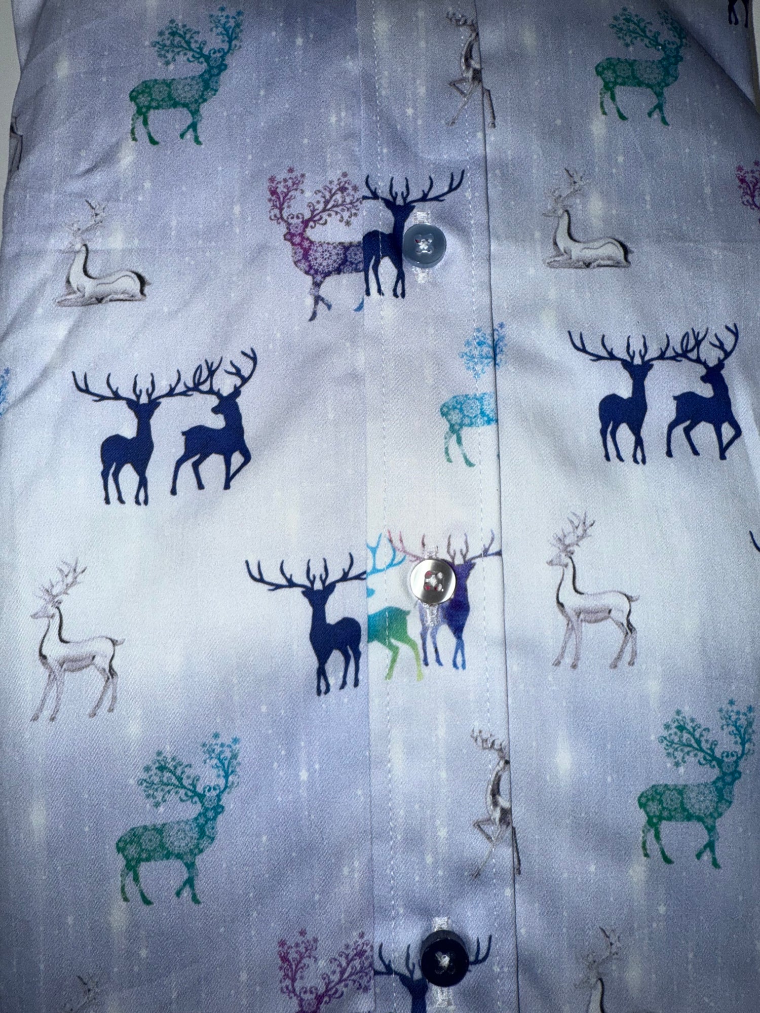 XMAS SNOWY REINDEER PRINT SHIRT