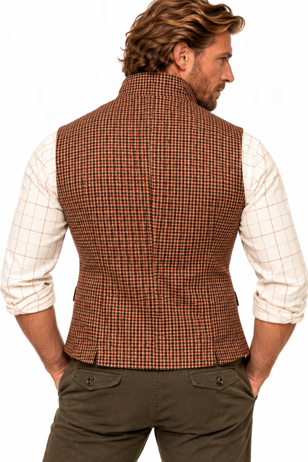 Tweed Houndstooth Sleeveless Jacket