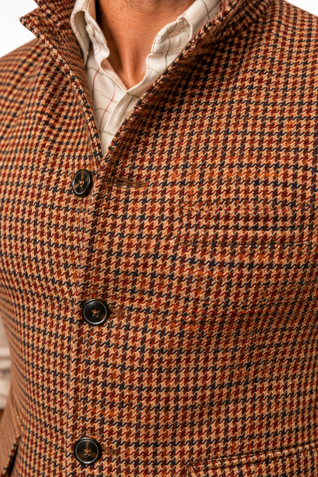 Tweed Houndstooth Sleeveless Jacket