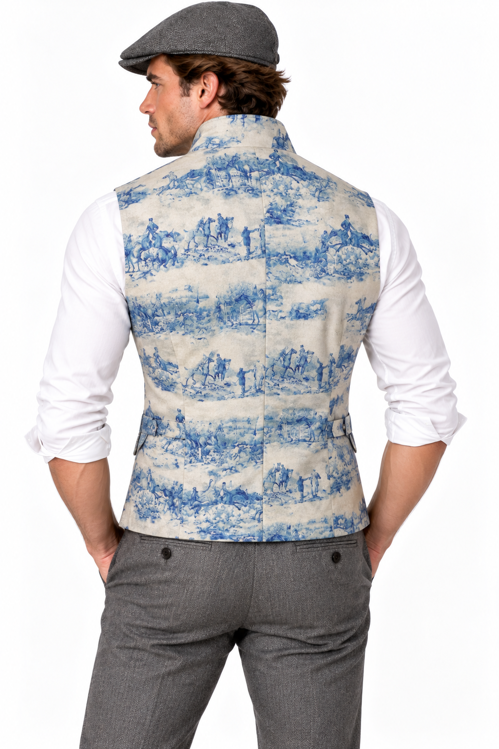 Pastoral Hunt Toile Sleeveless Jacket