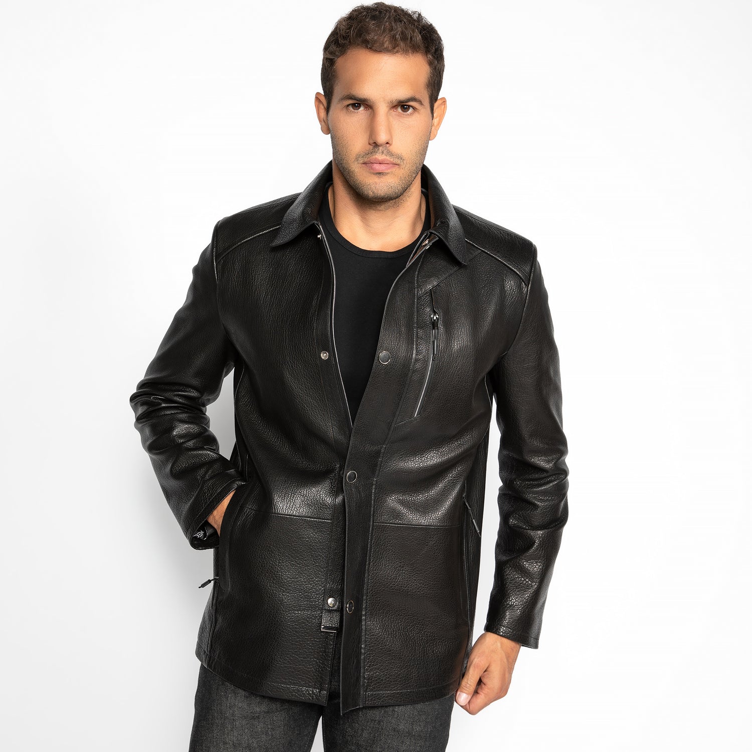 The Commander Leather Field Jacket