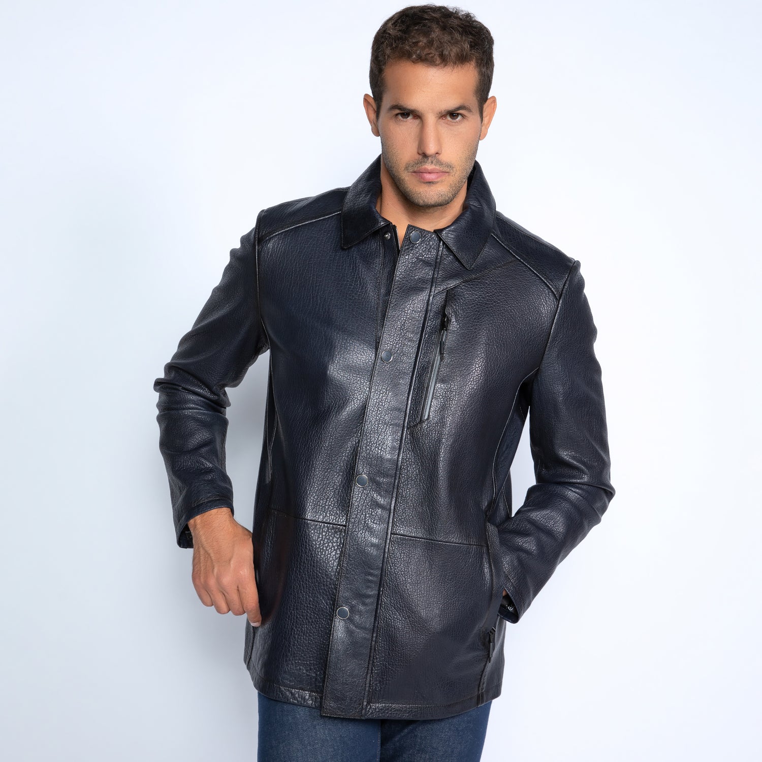 The Commander Leather Field Jacket