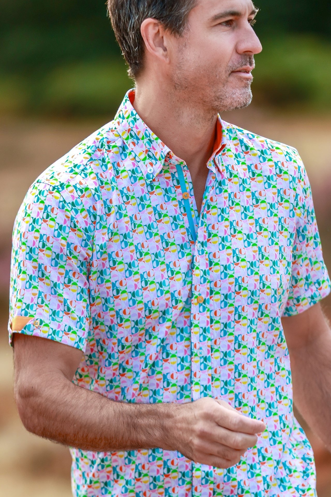 Abstract Circles Short Sleeve Shirt - Claudio Lugli Shirts