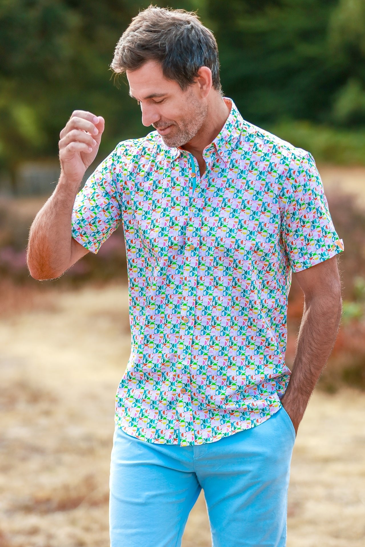 Abstract Circles Short Sleeve Shirt - Claudio Lugli Shirts