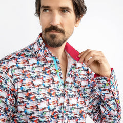 ABSTRACT DISTORTION PRINT SHIRT - Premium Men's Patterned Shirt by Claudio Lugli | Bold Design, Tailored Fit, Best Printed Shirts