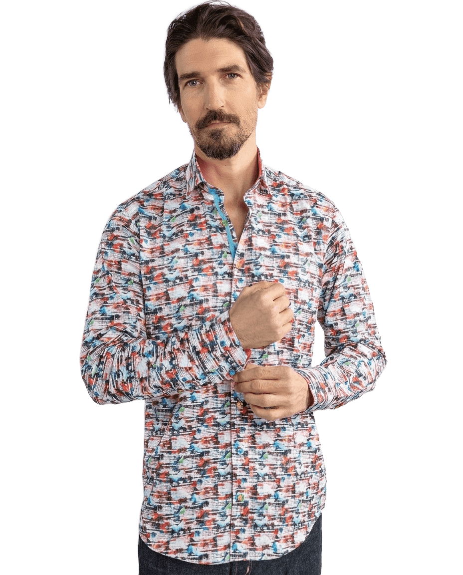 Abstract Distortion Print Shirt - Claudio Lugli Shirts
