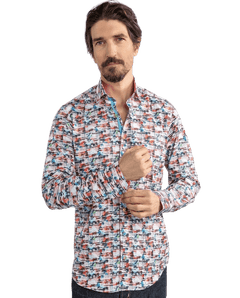 Abstract Distortion Print Shirt - Claudio Lugli Shirts