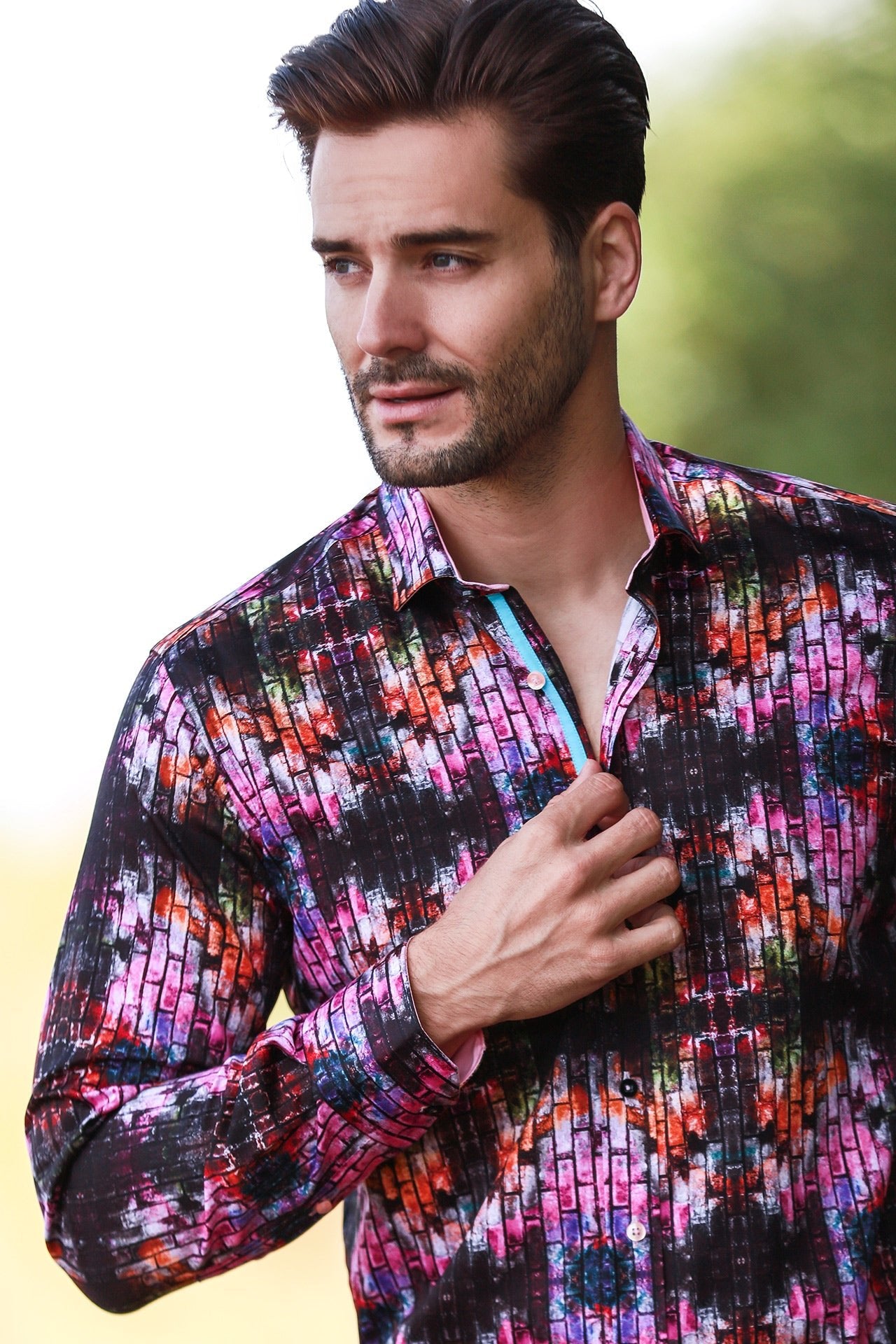 ABSTRACT PAINTED WALL PRINT SHIRT - Claudio Lugli Shirts