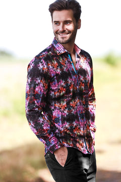 ABSTRACT PAINTED WALL PRINT SHIRT - Claudio Lugli Shirts