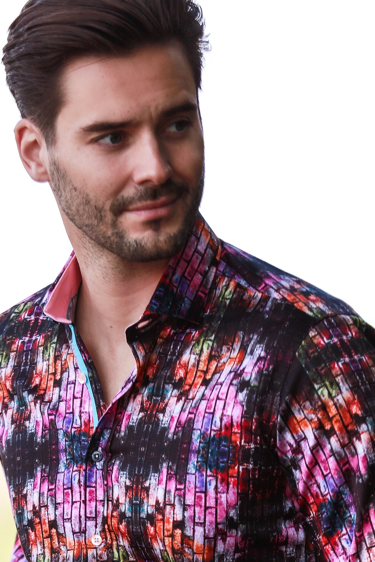ABSTRACT PAINTED WALL PRINT SHIRT - Claudio Lugli Shirts