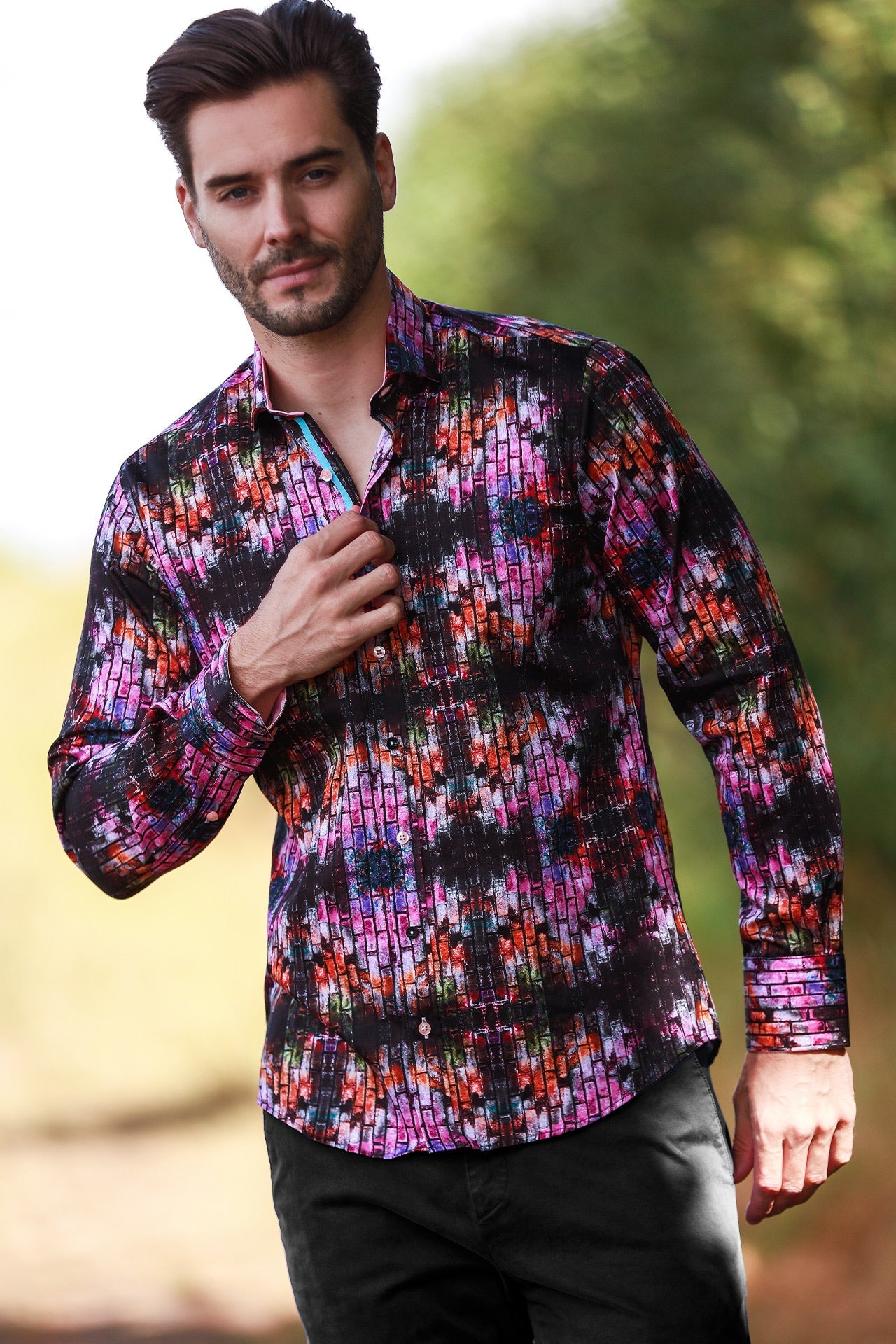ABSTRACT PAINTED WALL PRINT SHIRT - Claudio Lugli Shirts