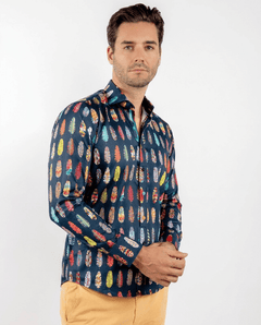 Abstract Printed Feathers Print Shirt - Claudio Lugli Shirts