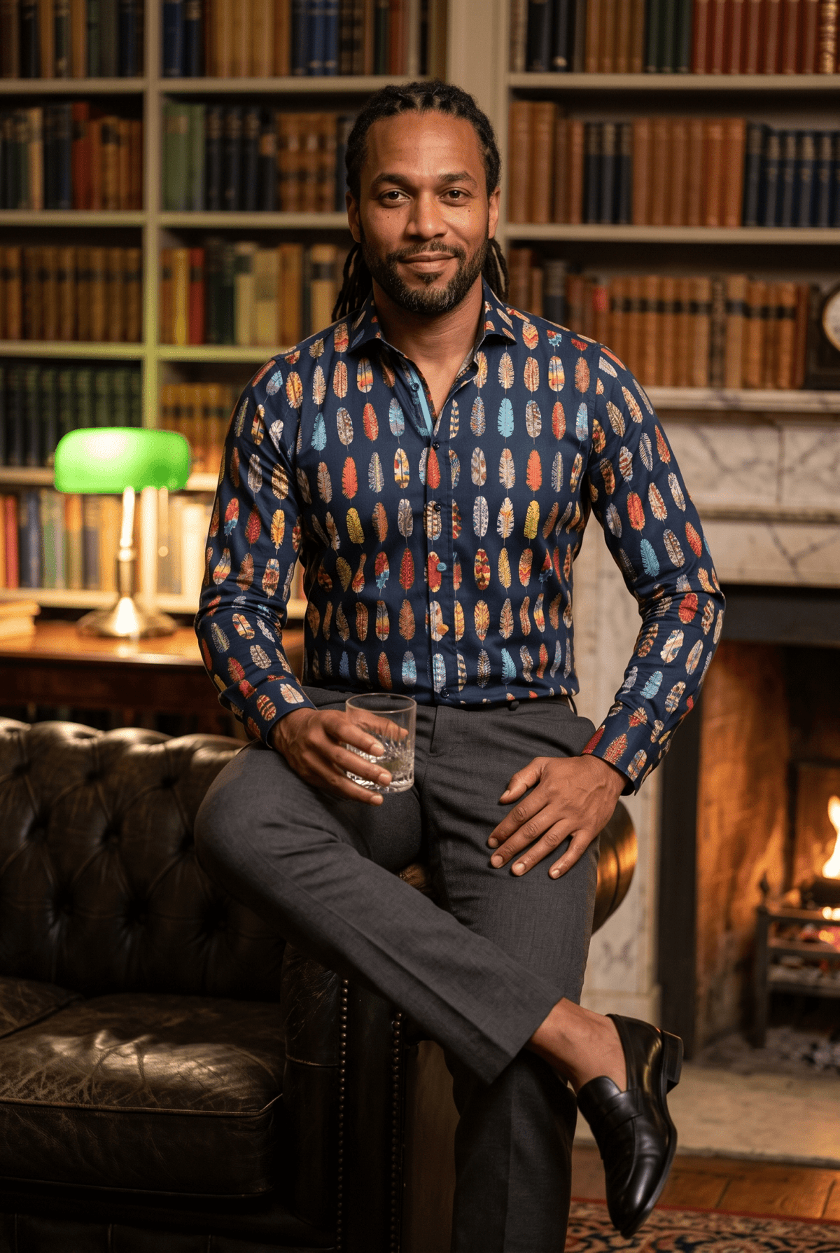 Abstract Printed Feathers Print Shirt - Claudio Lugli Shirts