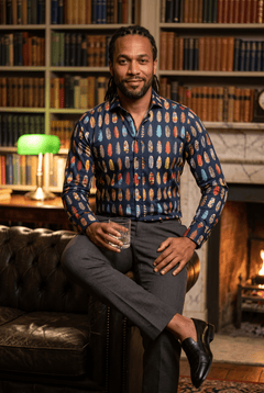 Abstract Printed Feathers Print Shirt - Claudio Lugli Shirts