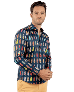 Abstract Printed Feathers Print Shirt - Claudio Lugli Shirts