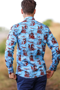 AIR FORCE TENCEL PRINT SHIRT - Claudio Lugli Shirts