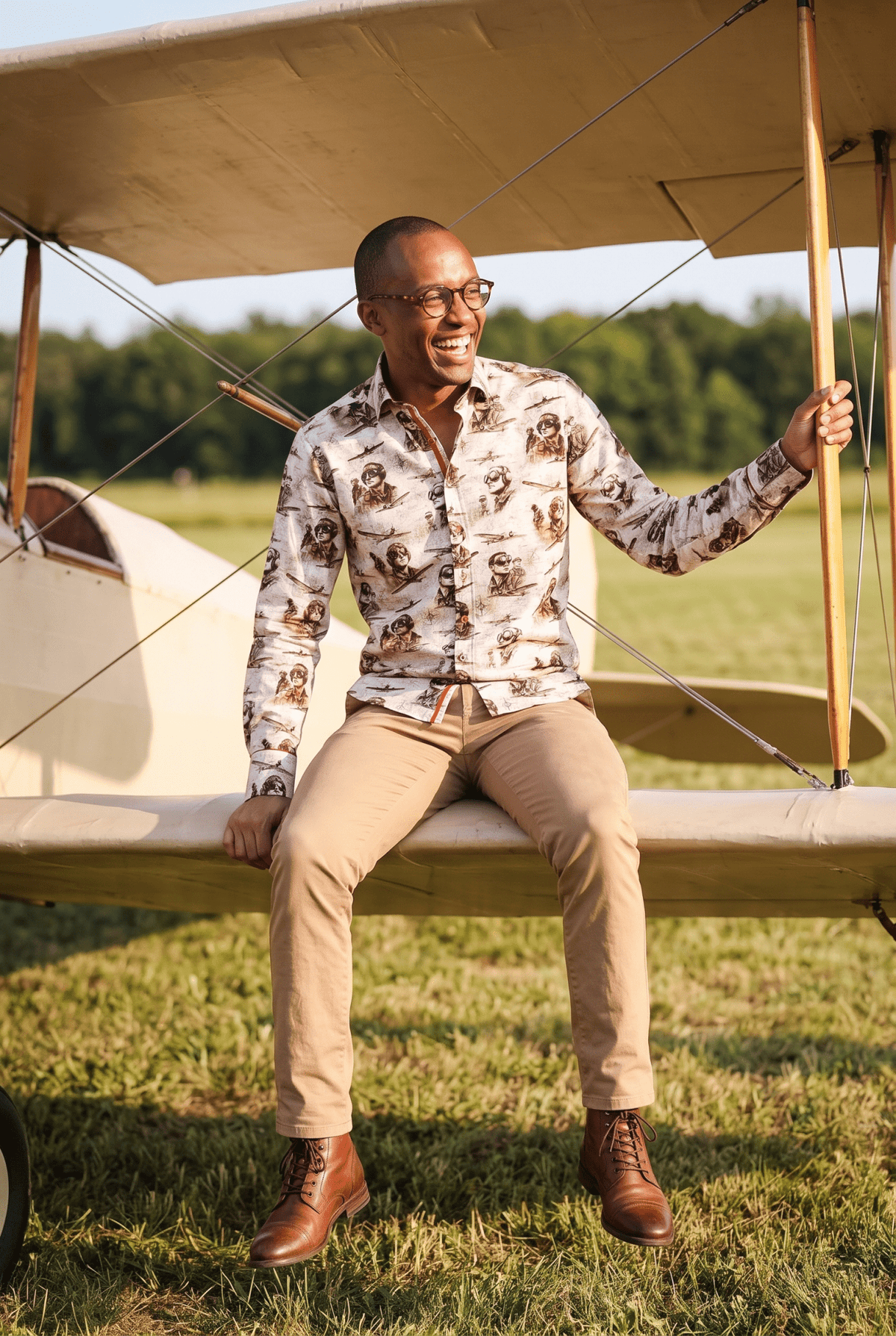 Air Force Tencel Print Shirt - Claudio Lugli Shirts