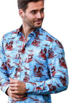 Air Force Tencel Print Shirt - Claudio Lugli Shirts