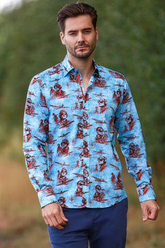 AIR FORCE TENCEL PRINT SHIRT - Claudio Lugli Shirts