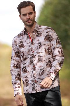 AIR FORCE TENCEL PRINT SHIRT - Claudio Lugli Shirts