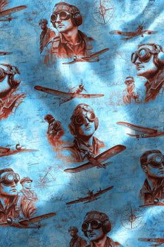 AIR FORCE TENCEL PRINT SHIRT - Claudio Lugli Shirts