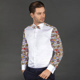 ANGELS PRINTED TUXEDO SHIRT WITH BOWTIE - Premium Men's Patterned Shirt by Claudio Lugli | Bold Design, Tailored Fit, Best Printed Shirts
