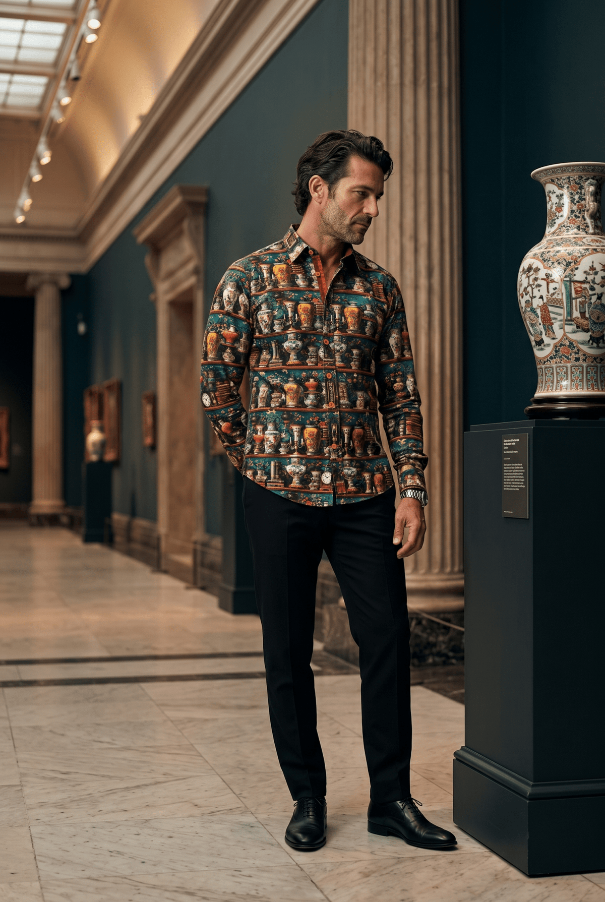 Antique Porcelain Vase Print Shirt - Claudio Lugli Shirts
