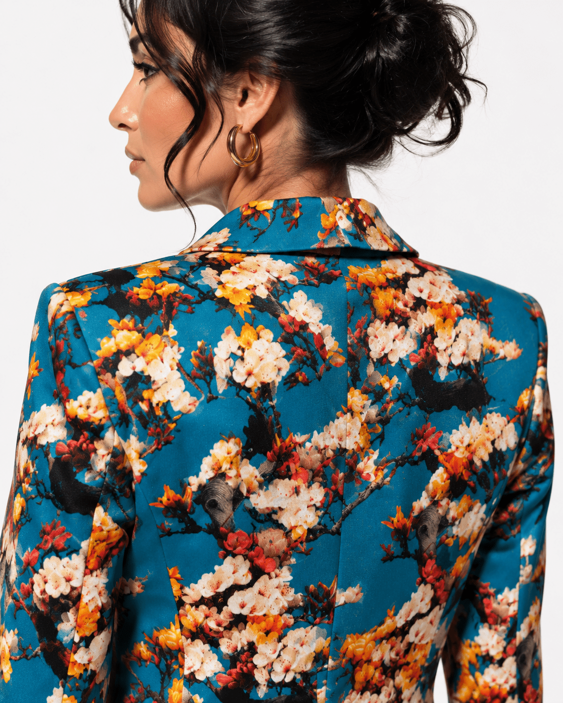 Aqua Enchanted Garden Print Blazer - Claudio Lugli Shirts