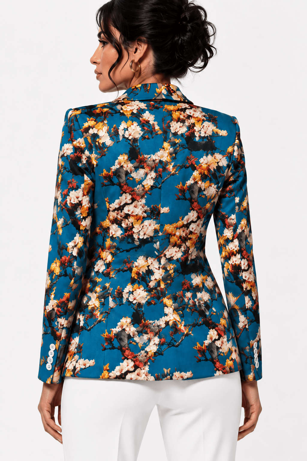 Aqua Enchanted Garden Print Blazer - Claudio Lugli Shirts