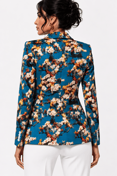 Aqua Enchanted Garden Print Blazer - Claudio Lugli Shirts