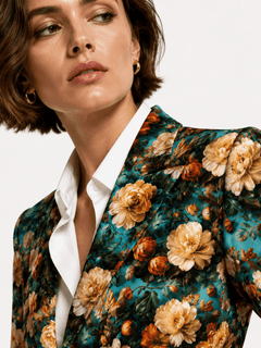 Aqua Renaissance Rose Print Blazer - Claudio Lugli Shirts