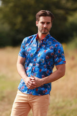 AQUATIC ALLURE. BETTA FISH PRINT SHORT SLEEVE SHIRT – Premium Men's Patterned Shirt by Claudio Lugli | Bold Design, Tailored Fit, Best Printed Shirts