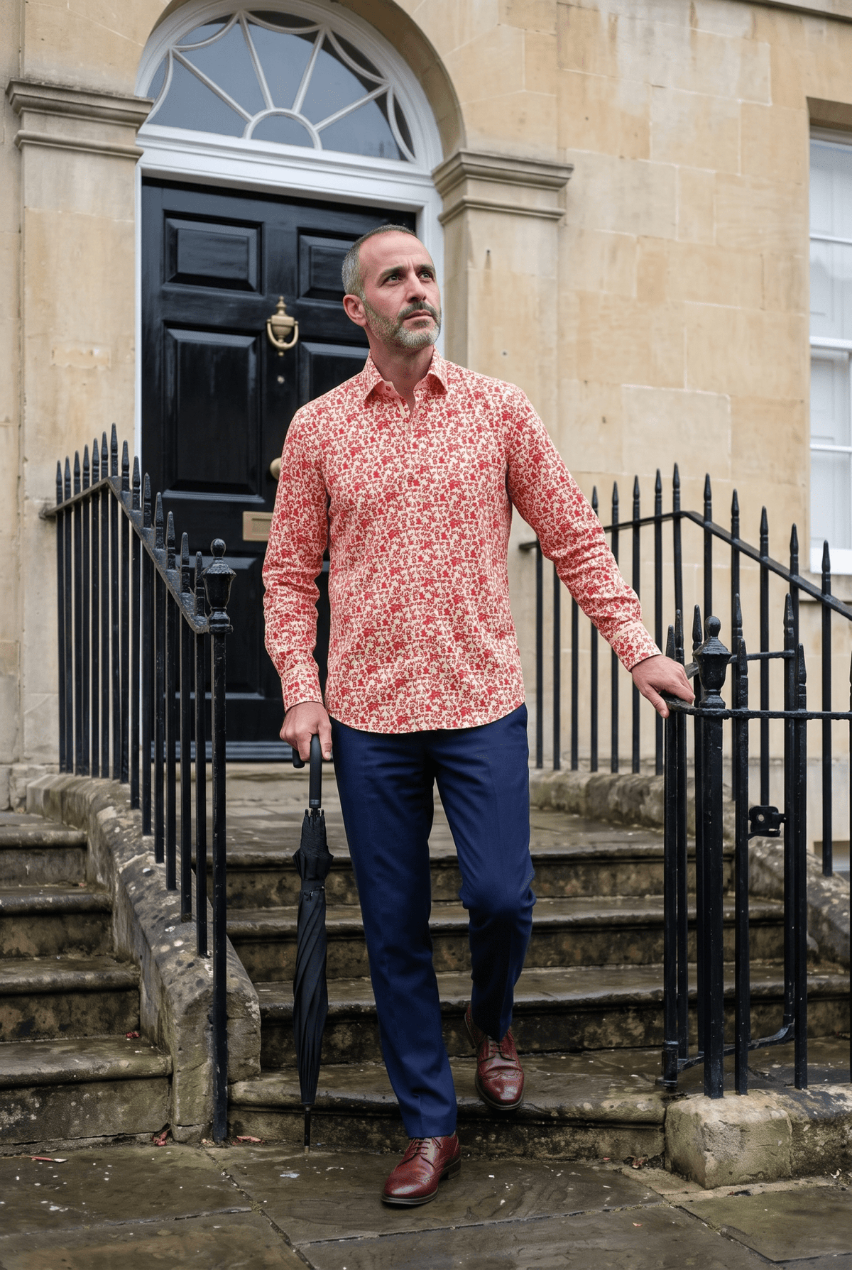 Centuries of baroque ornament reworked by Claudio Lugli for the modern gentleman's wardrobe.