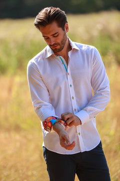 BASKET WEAVE TEXTURED SHIRT – Premium Men's Patterned Shirt by Claudio Lugli | Bold Design, Tailored Fit, Best Printed Shirts