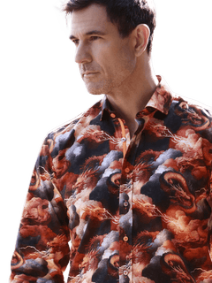 Battle of the Dragons Print Shirt - Claudio Lugli Shirts