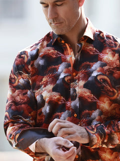 BATTLE OF THE DRAGONS PRINT SHIRT - Claudio Lugli Shirts