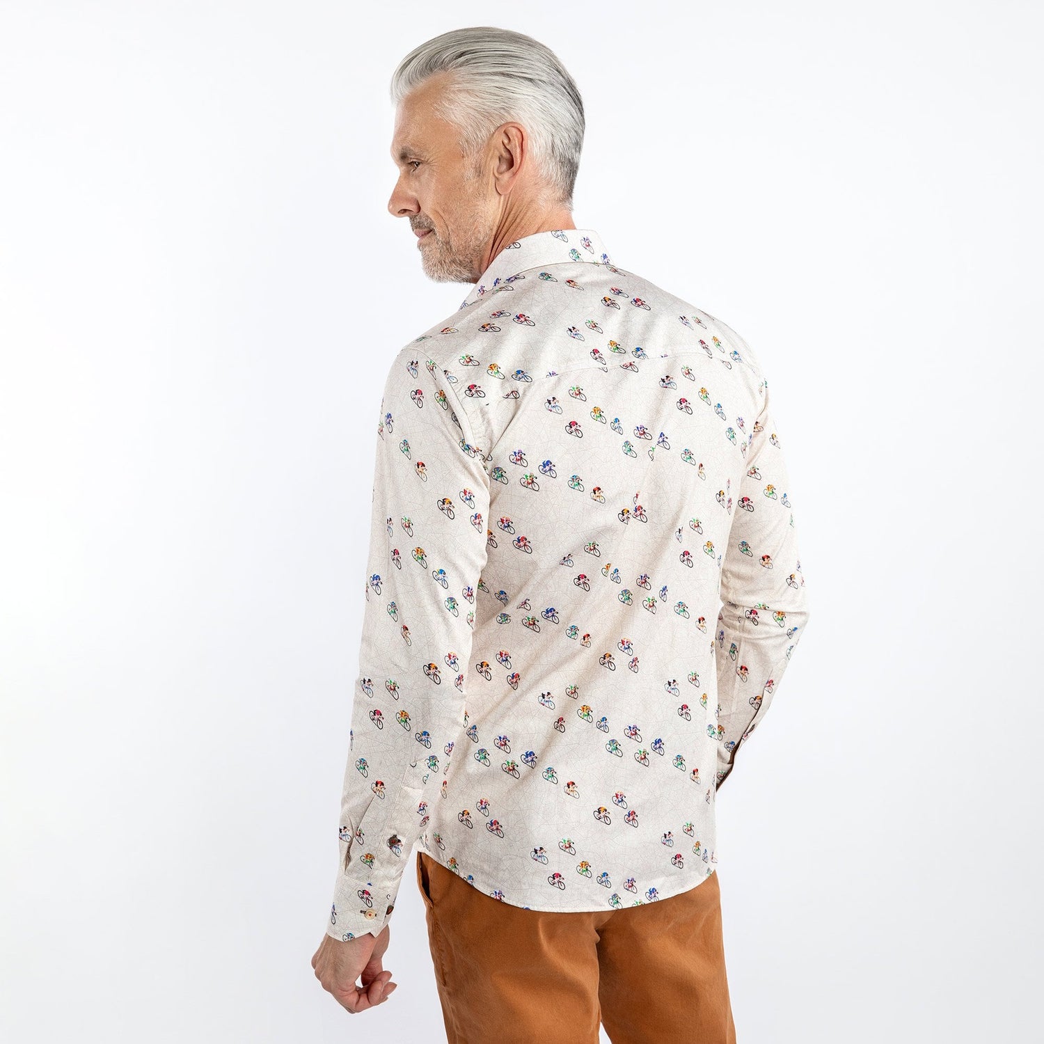 BICYCLE  MARATHON PRINT SHIRT – Premium Men's Patterned Shirt by Claudio Lugli | Bold Design, Tailored Fit, Best Printed Shirts