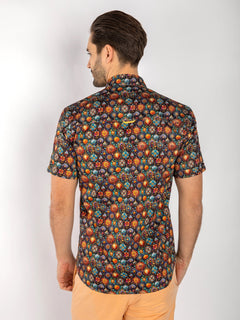 BOHEMIAN ORNAMENTS SHORT SLEEVE SHIRT - Claudio Lugli Shirts