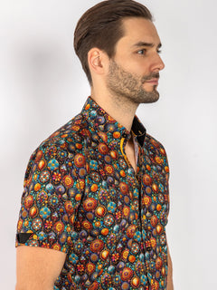 BOHEMIAN ORNAMENTS SHORT SLEEVE SHIRT - Claudio Lugli Shirts