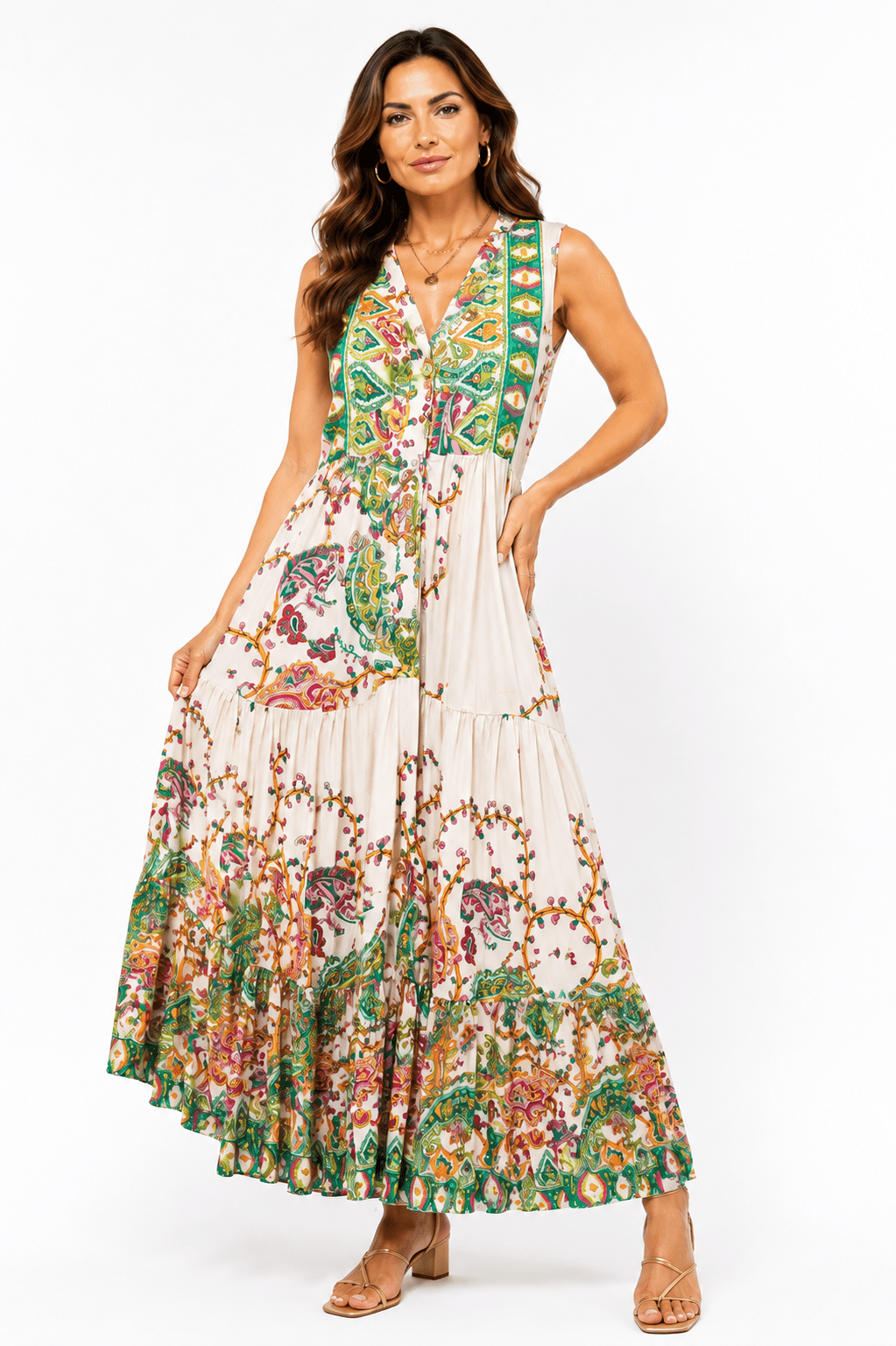 Boho Odyssey Paisley Maxi Dress - Claudio Lugli Shirts