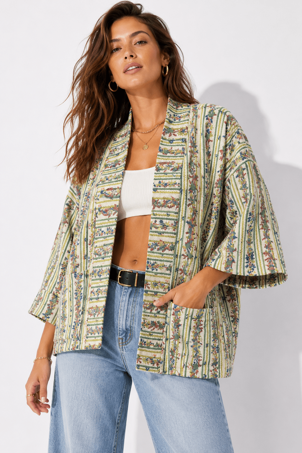 BOTANICAL STRIPE WOMEN'S JACKET - Claudio Lugli Shirts