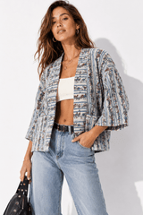 BOTANICAL STRIPE WOMEN'S JACKET - Claudio Lugli Shirts