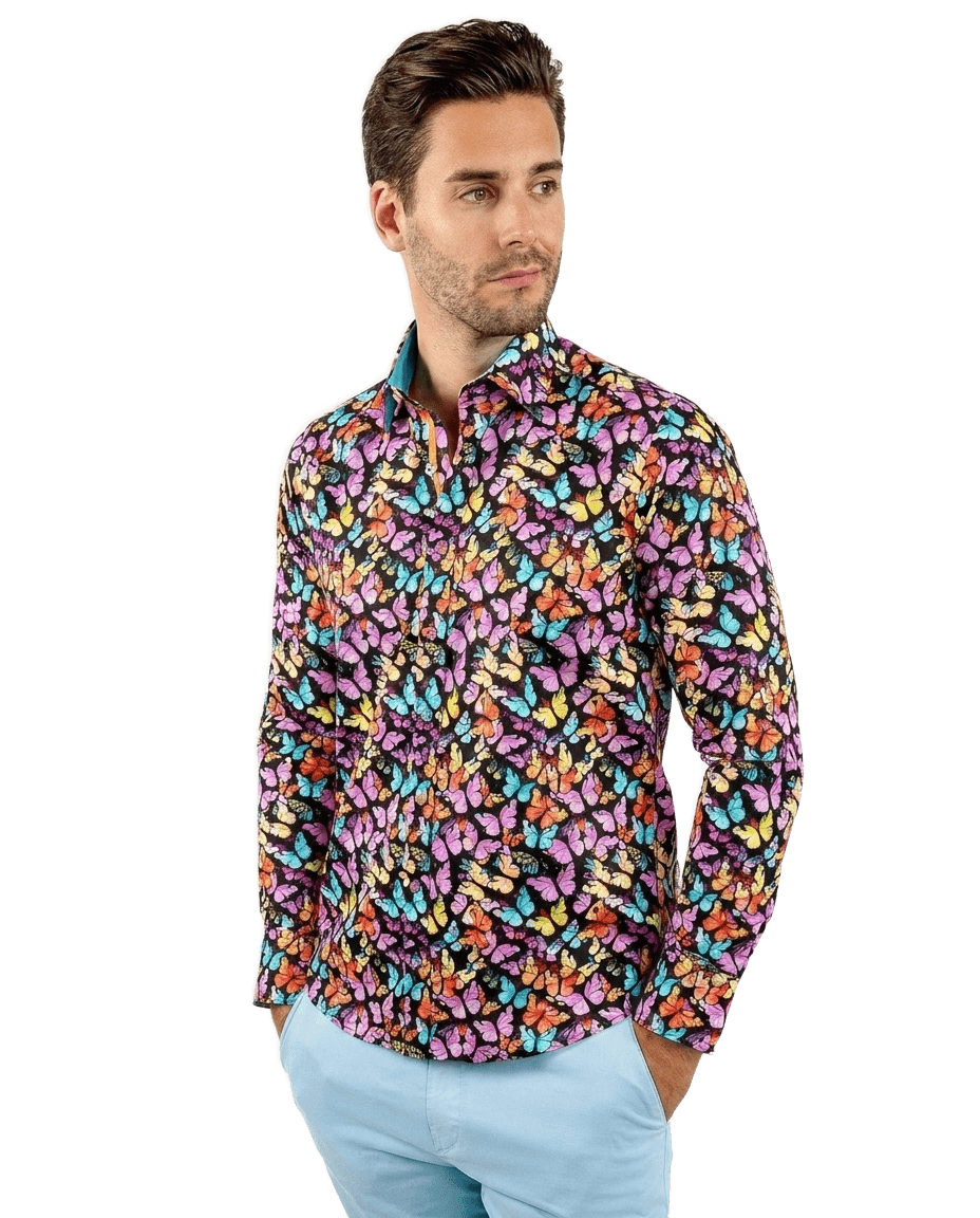 Butterflies Multicolour Print Shirt - Claudio Lugli Shirts