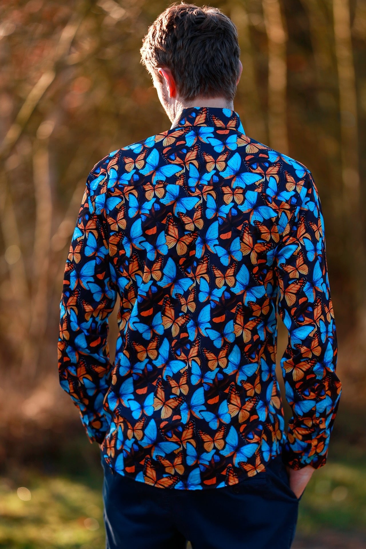 BUTTERFLY BLOOM - Premium Men's Patterned Shirt by Claudio Lugli | Bold Design, Tailored Fit, Best Printed Shirts
