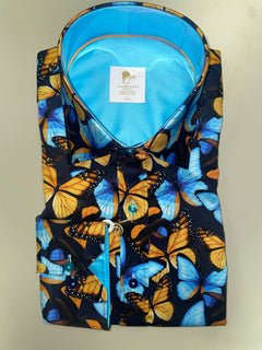 BUTTERFLY BLOOM - Premium Men's Patterned Shirt by Claudio Lugli | Bold Design, Tailored Fit, Best Printed Shirts