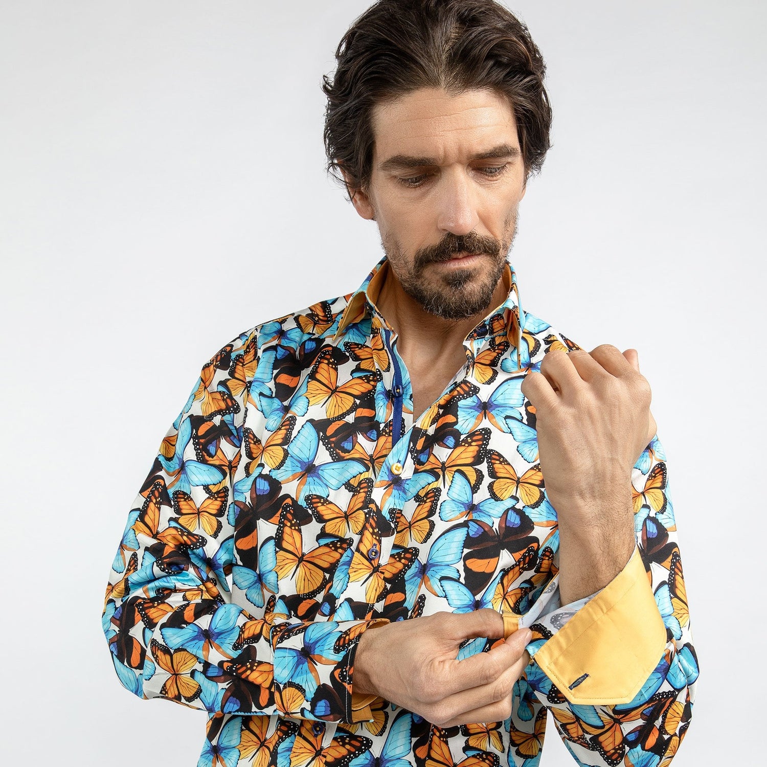 BUTTERFLY BLOOM - Premium Men's Patterned Shirt by Claudio Lugli | Bold Design, Tailored Fit, Best Printed Shirts