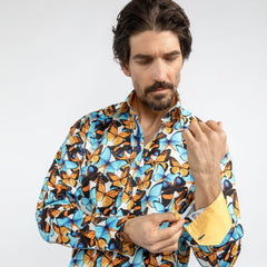 BUTTERFLY BLOOM - Premium Men's Patterned Shirt by Claudio Lugli | Bold Design, Tailored Fit, Best Printed Shirts
