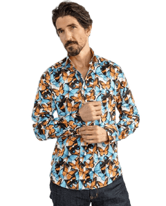 Butterfly Bloom Print Shirt - Claudio Lugli Shirts