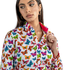 Butterfly Silhouettes Print Womens Shirt - Claudio Lugli Shirts