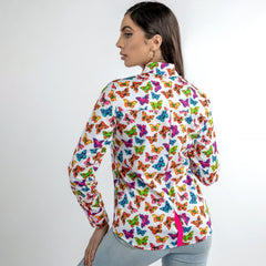 BUTTERFLY SILHOUETTES PRINT WOMENS SHIRT - Premium Men's Patterned Shirt by Claudio Lugli | Bold Design, Tailored Fit, Best Printed Shirts